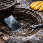 Έπεσε στην αποχέτευση στο κινητό - Οδηγός